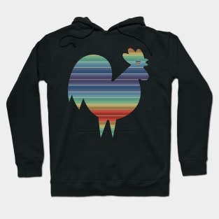 80's Retro Rooster In 80's Colors Hoodie